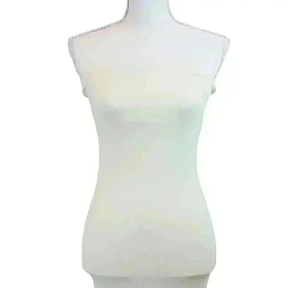 Long Cream Strapless Stretchy Tube Dress w/Lined Bra Size Medium - Picture 5 of 6